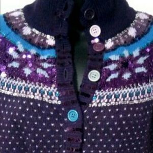 French Connection Fair Isle Cardigan Sweater